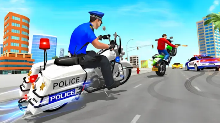 Police Moto Bike Mafia Chase android App screenshot 0